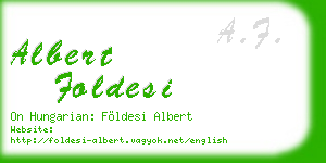 albert foldesi business card