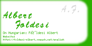 albert foldesi business card